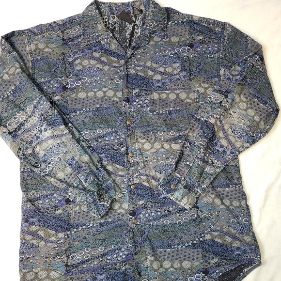 Shah Safari Button Up Shirt Size Large Y2K - Picture 6 of 6